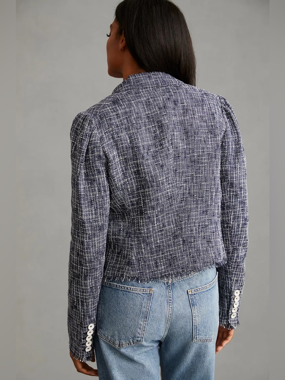 PAIGE Chelsee Puff-Sleeve Crop Blazer/Size Medium - Picture 2 of 10